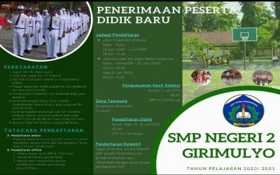Info PPDB SMP Negeri 2 Girimulyo TA. 2020/2021